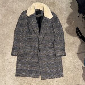 Levi Levi's Strauss Co Womens Amaya Wool Coat Jacket Black Houndstooth